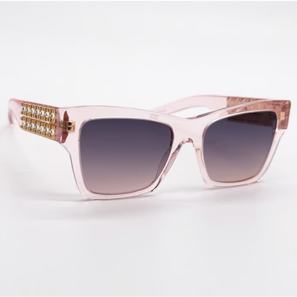 New! Givenchy Transparent Pink Sunglasses with Crystals, GV40076I 72B, Authentic - Picture 6 of 10